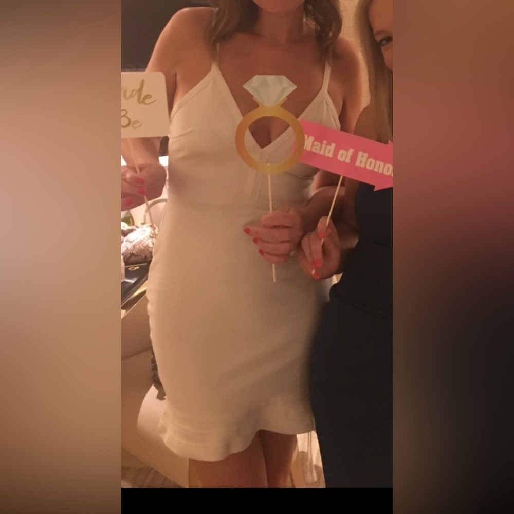 White bandage dress- perfect for a bachelorette party